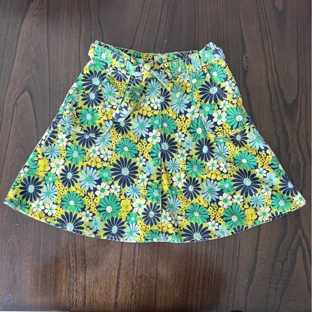 GAP Kids Floral Mini Skirt - Green, Yellow, Blue - Size 5